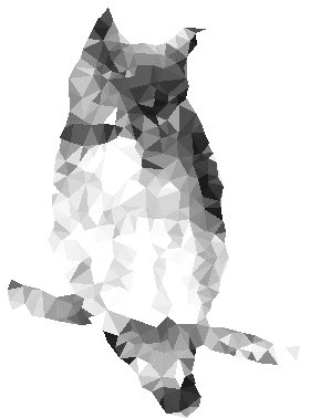 Low-poly owl output generated by Teardrop